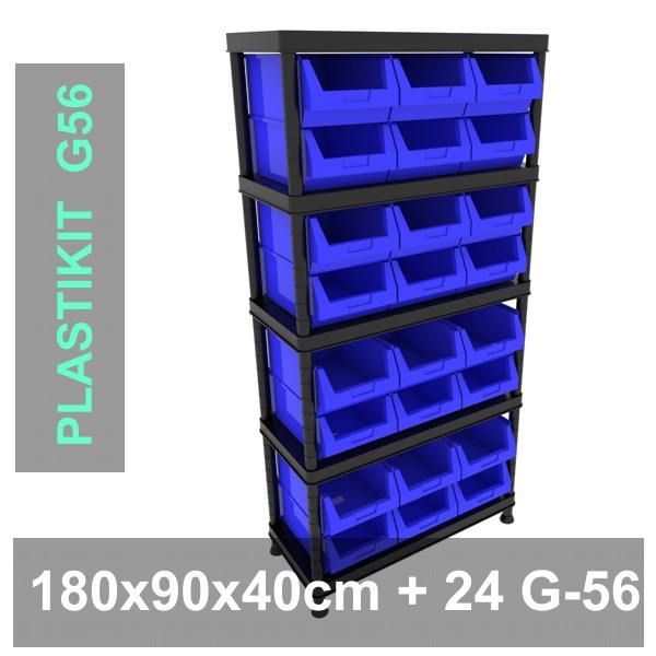 532 019 Estanteria PlastiKit G56 con 24 gavetas 532 019 Estanteria PlastiKit G56 con 24 gavetas