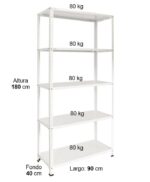 3602 16d Estanteria Domestic Blanca 180x90x40 cm