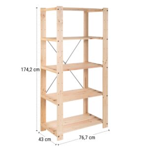 3639 68e Estanteria Pino Evolution 174x77x43cm